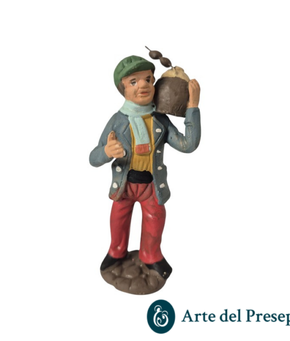 Uomo con cesta in spalla in Terracotta da 10cm 275/26