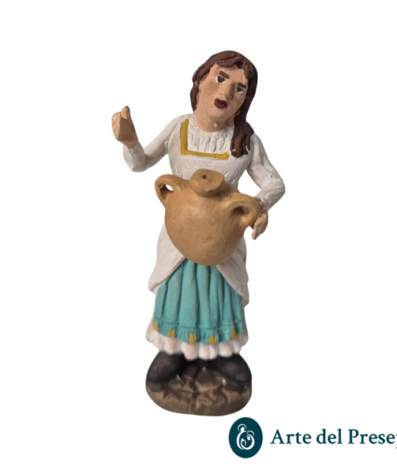 Donna con anfora in mano in Terracotta da 10cm 277/26