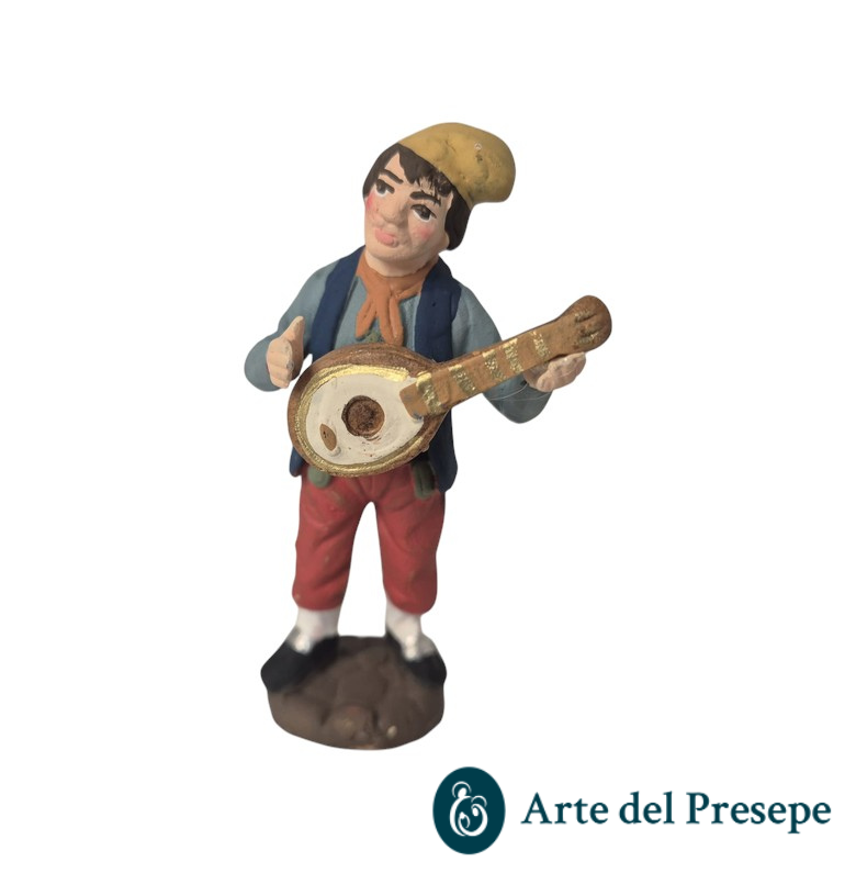 Musicista con mandolino in Terracotta da 10cm 278/26
