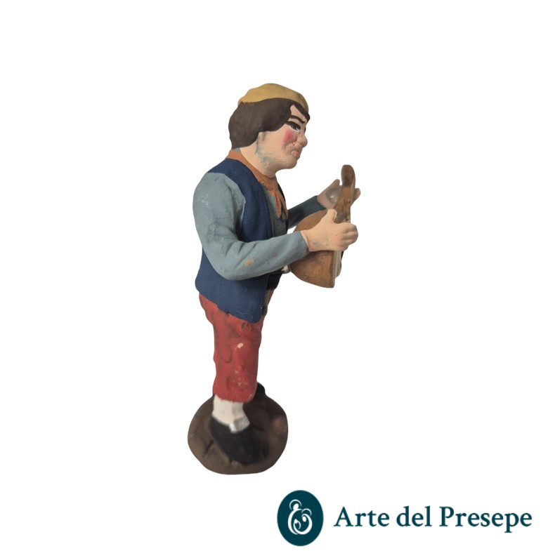 Musicista con mandolino in Terracotta da 10cm 278/26 - immagine 2