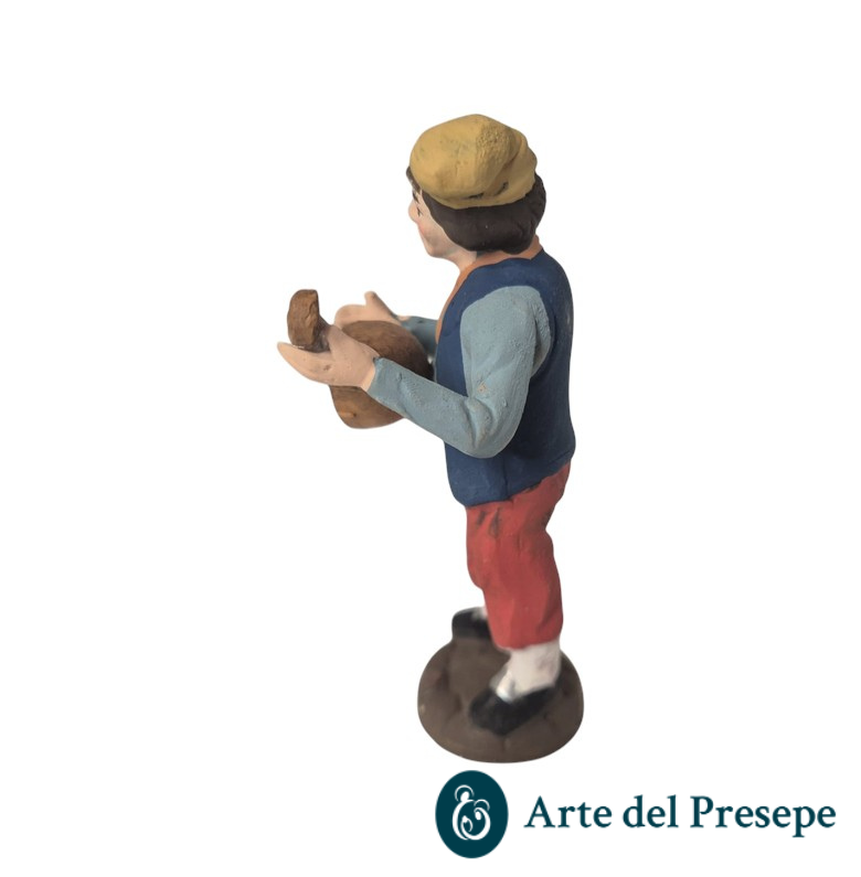Musicista con mandolino in Terracotta da 10cm 278/26 - immagine 3