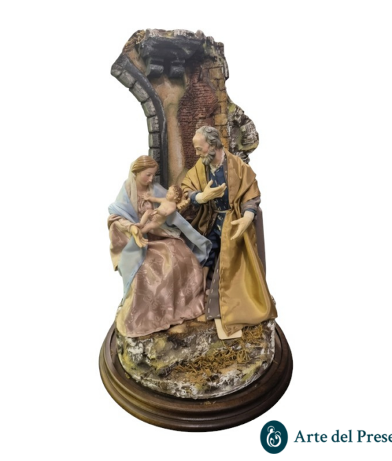 Presepe Natività in campana Testa e mani in legno ed occhi in vetro A17/26
