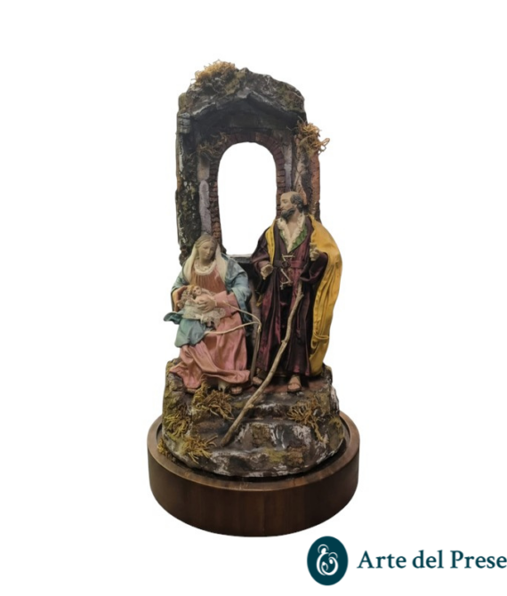 Presepe Natività in campana con occhi in vetro A19/26