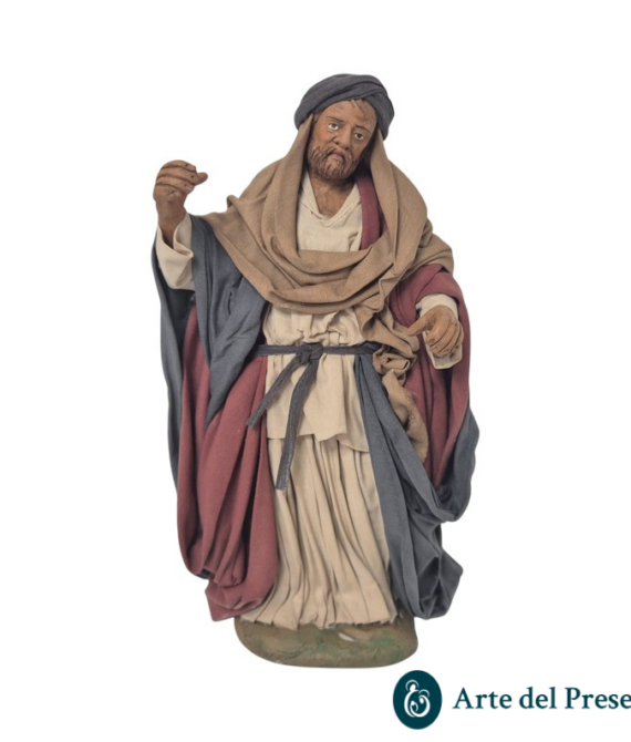 San Giuseppe da 20cm in Terracotta vestiti in Stoffa 281/26