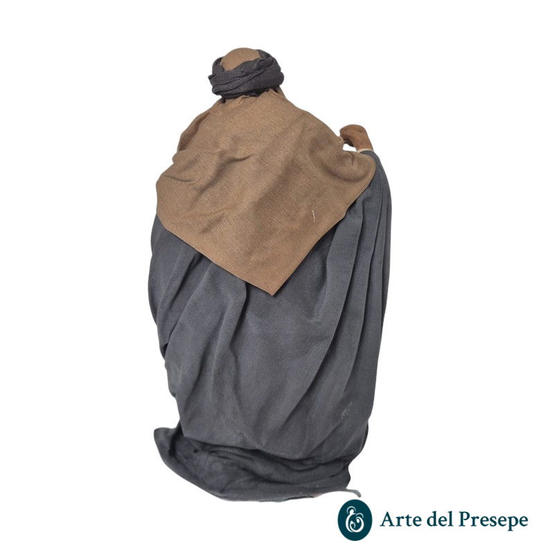 San Giuseppe da 20cm in Terracotta vestiti in Stoffa 281/26 - immagine 3