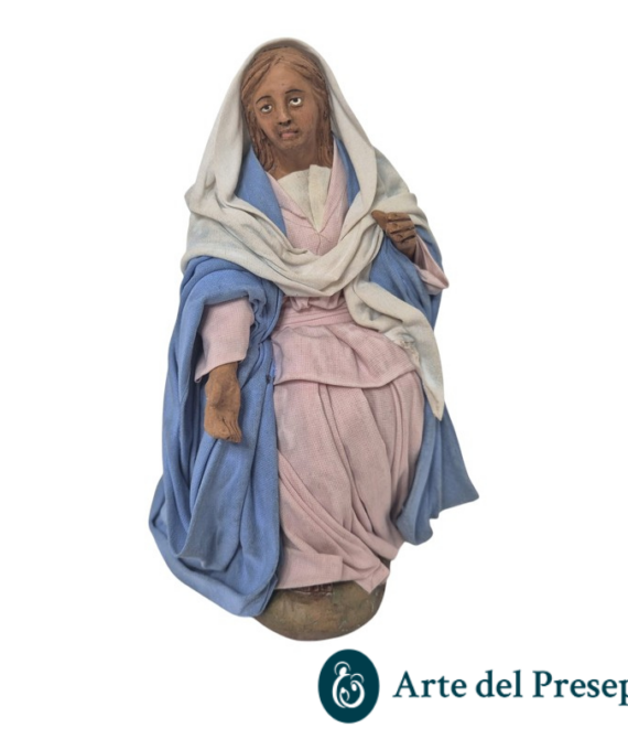Madonna da 20cm in Terracotta vestiti in Stoffa 282/26