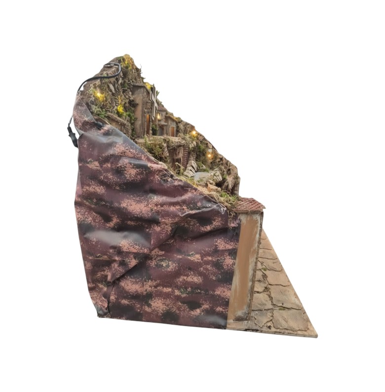 Presepe per pastori da 10/8/6 cm con Cascata-Forno-Mulino e Luci E/026 - immagine 4