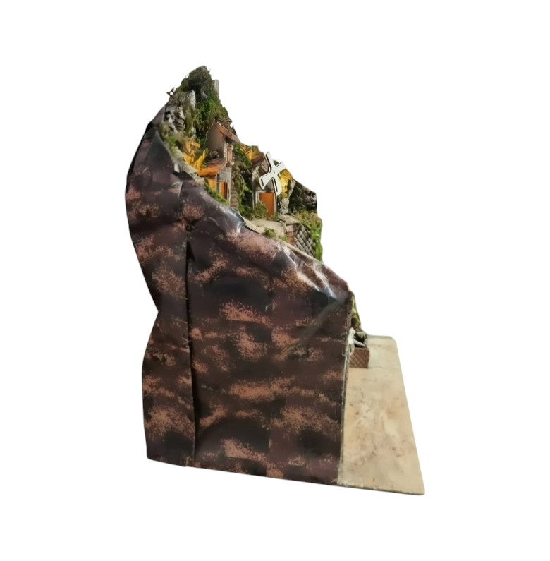 Presepe per pastori da 10/8/6 cm con Cascata-Forno-Mulino e luci A/026 - immagine 4