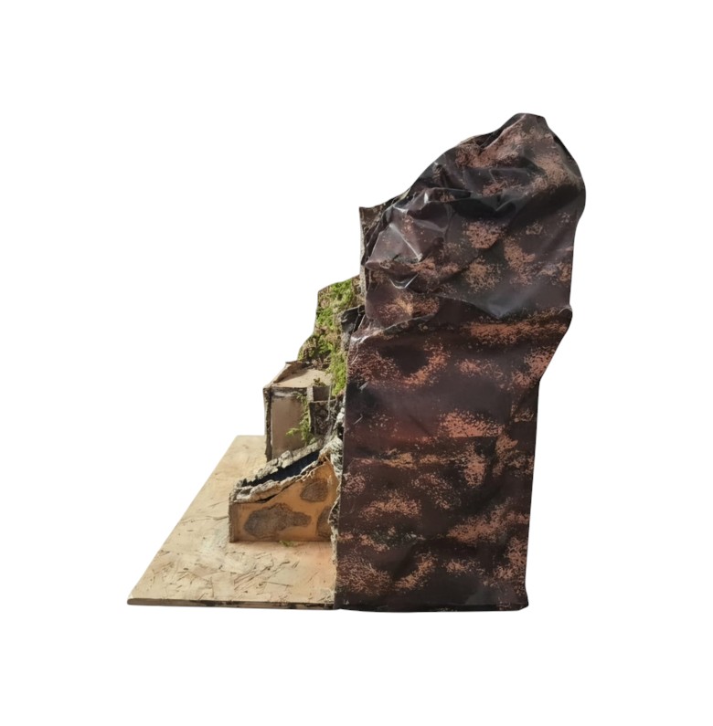 Presepe per pastori da 10/8/6 cm con Cascata-Forno-Mulino e luci A/026 - immagine 2