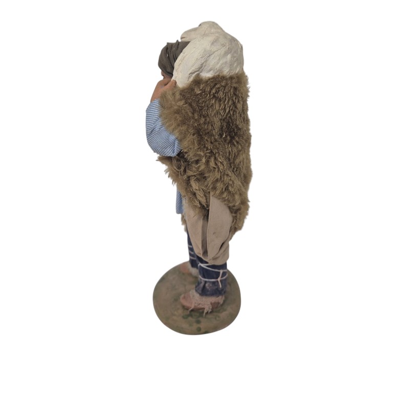 Buon Pastore in Terracotta da 20cm vestiti in Stoffa 285/26 - immagine 4