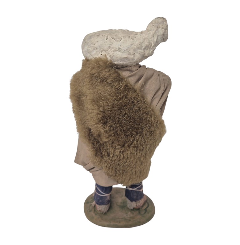 Buon Pastore in Terracotta da 20cm vestiti in Stoffa 285/26 - immagine 2